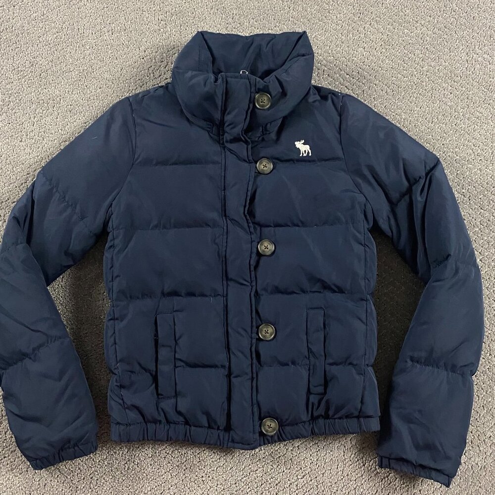 Abercrombie & Fitch Kids Puffer Down Jacket Coat Kids Girls XL Blue No Hood